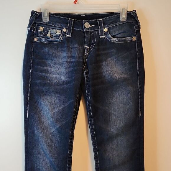 True Religion Jeans Women's Sz 25 Section Skinny Pocket Flap Dark Wash Denim - Picture 7 of 14